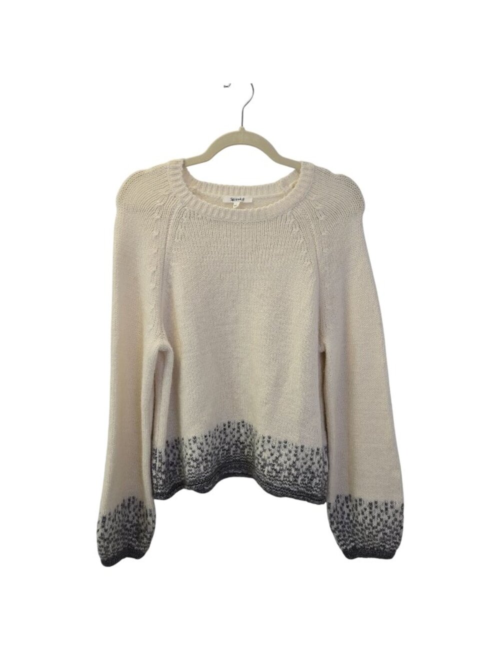 Splendid Wool & Cashmere Blend Crewneck Balloon Sleeve Sweater Size Large